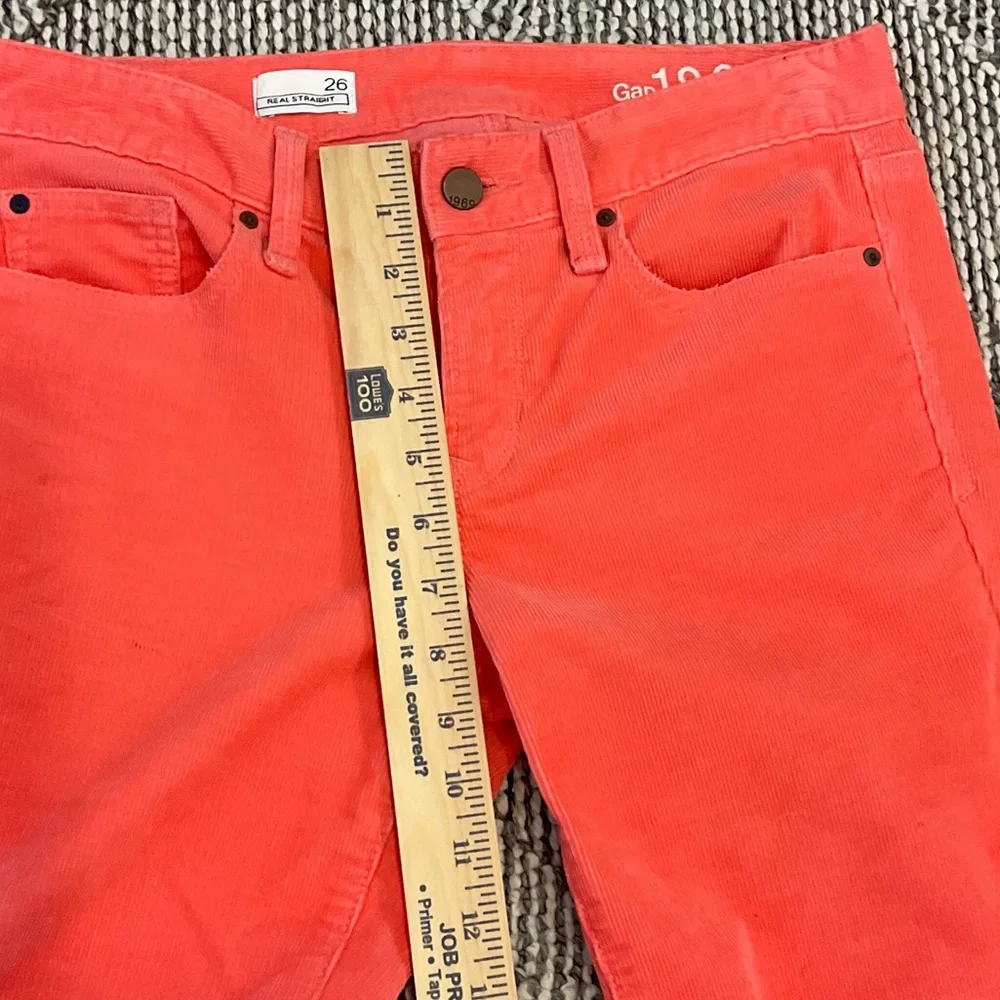 GAP Women's Bright Coral Straight Leg Jeans corduroy thin cotd